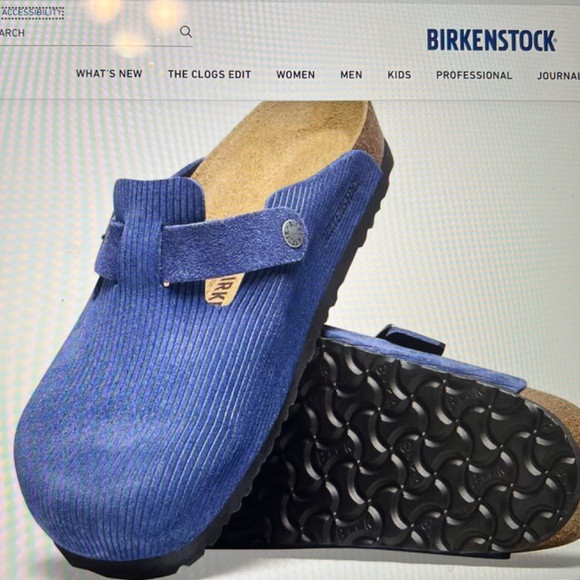Birkenstock Boston Suede Embossed Corduroy Indigo Size 40 Medium/Narrow *NWOT* - Picture 5 of 15